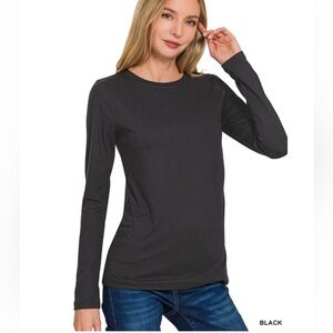 5 colors 343 ❤️ ZENANA BRUSHED MICROFIBER ROUND NECK TEE BUTTERY SOFT